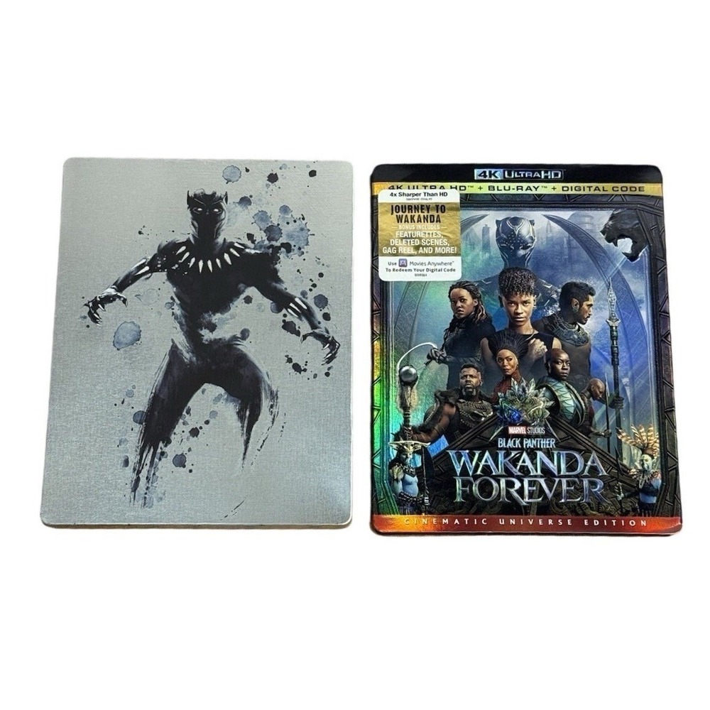 Black Panther: Wakanda Forever 4K‎ UHD Blu-ray New + Black Panther Steelbook Set